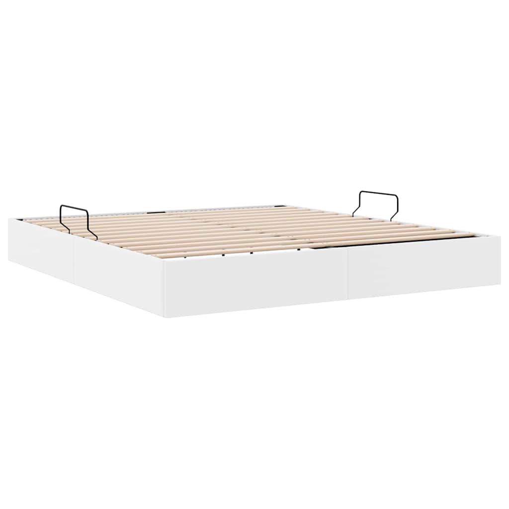 vidaXL Κρεβάτι Αποθήκης Καθαρό Λευκό 183 x 213 cm Τεχνητό δέρμα