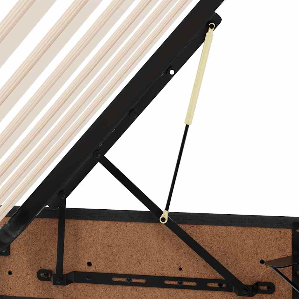 vidaXL Κρεβάτι Αποθήκης με στρώμα Μαύρο 135 x 190 cm ύφασμα