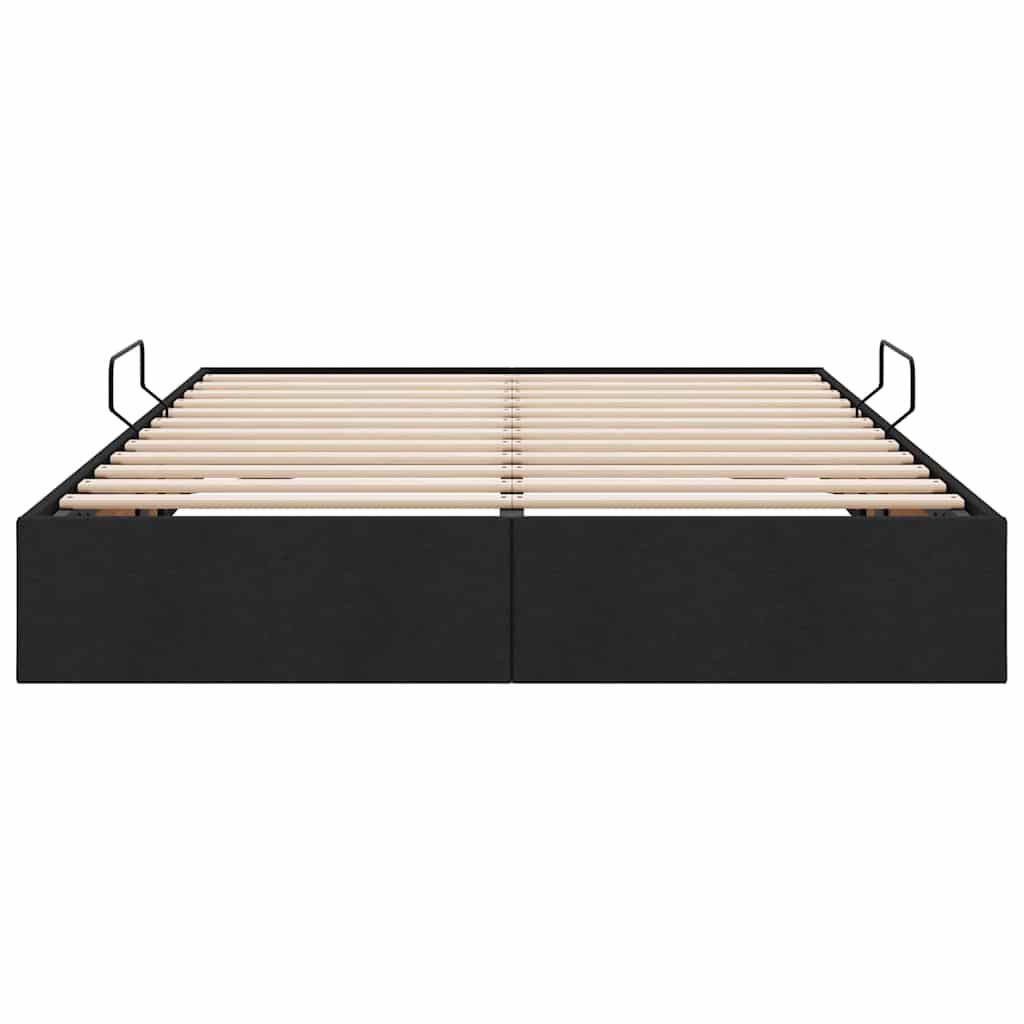 vidaXL Κρεβάτι Αποθήκης με στρώμα Μαύρο 135 x 190 cm ύφασμα