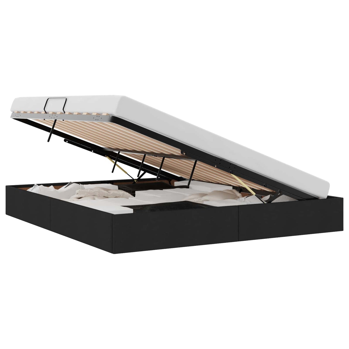 vidaXL Κρεβάτι Αποθήκης με αποθήκευση Μαύρο 180 x 200 cm Ύφασμα
