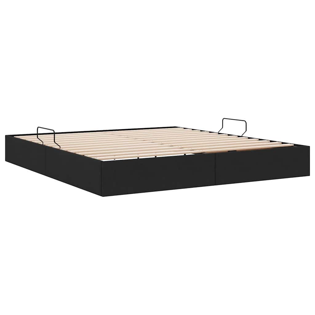 vidaXL Κρεβάτι Αποθήκης με αποθήκευση Μαύρο 180 x 200 cm Ύφασμα
