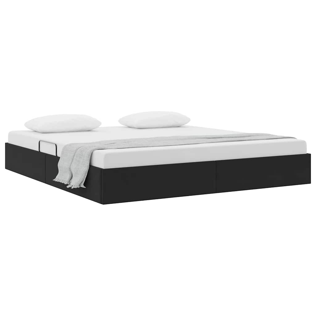 vidaXL Κρεβάτι Αποθήκης με αποθήκευση Μαύρο 180 x 200 cm Βελούδο