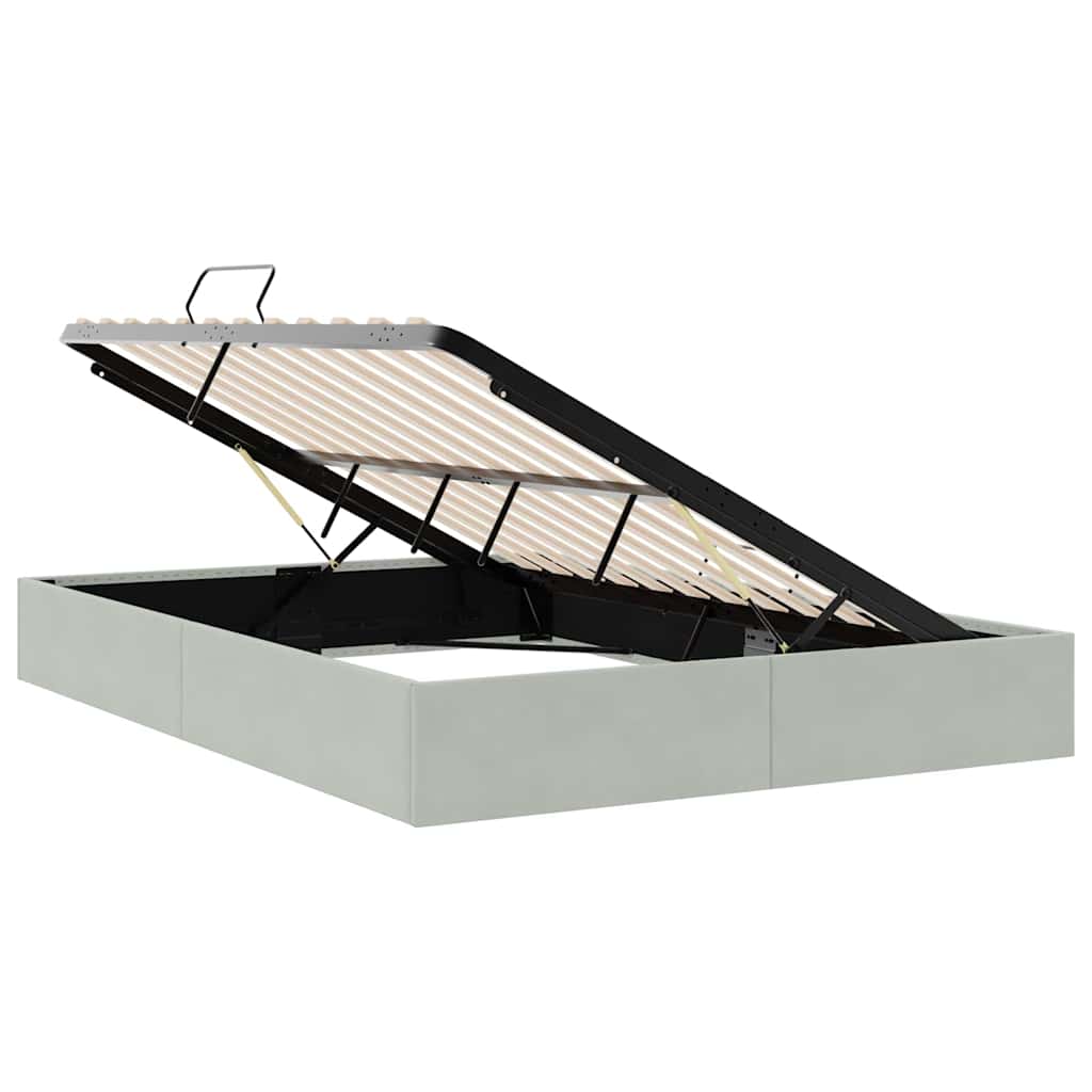 vidaXL Κρεβάτι Αποθήκης Ανοιχτό γκρι 137 x 190 cm Βελούδο