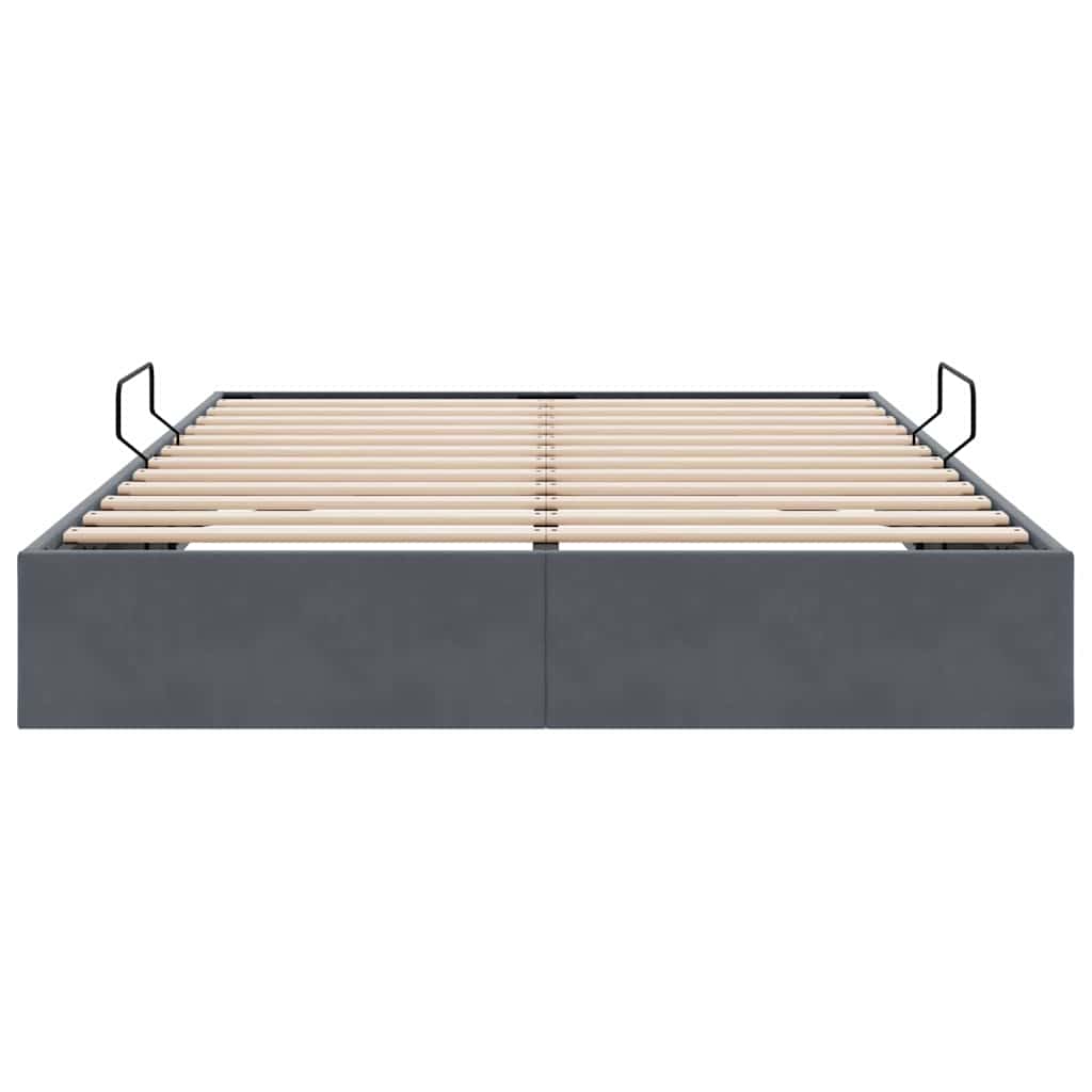 vidaXL Κρεβάτι Αποθήκης Σκούρο Γκρι 137 x 190 cm Βελούδο