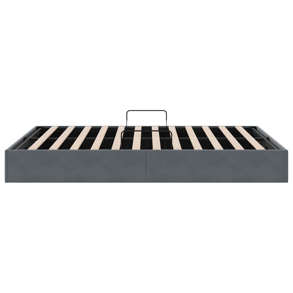 vidaXL Κρεβάτι Αποθήκης Σκούρο Γκρι 137 x 190 cm Βελούδο