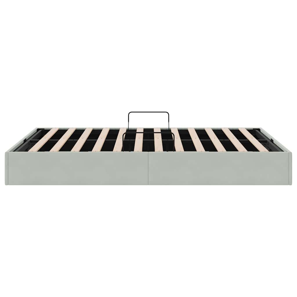 vidaXL Κρεβάτι Αποθήκης Ανοιχτό γκρι 153 x 203 εκ. Βελούδο