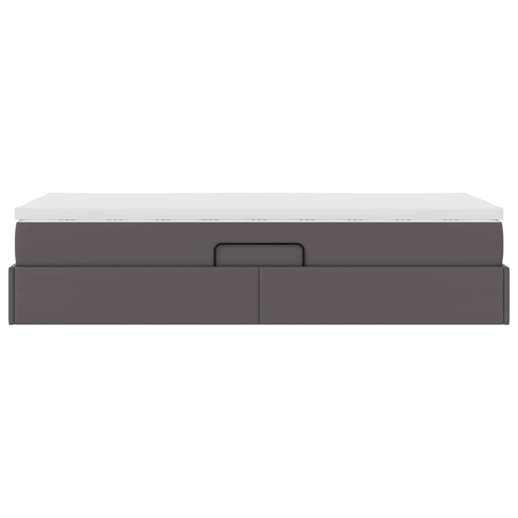 vidaXL Κρεβάτι με αποθηκευτικό χώρο και στρώμα Γκρι 90 x 200 cm