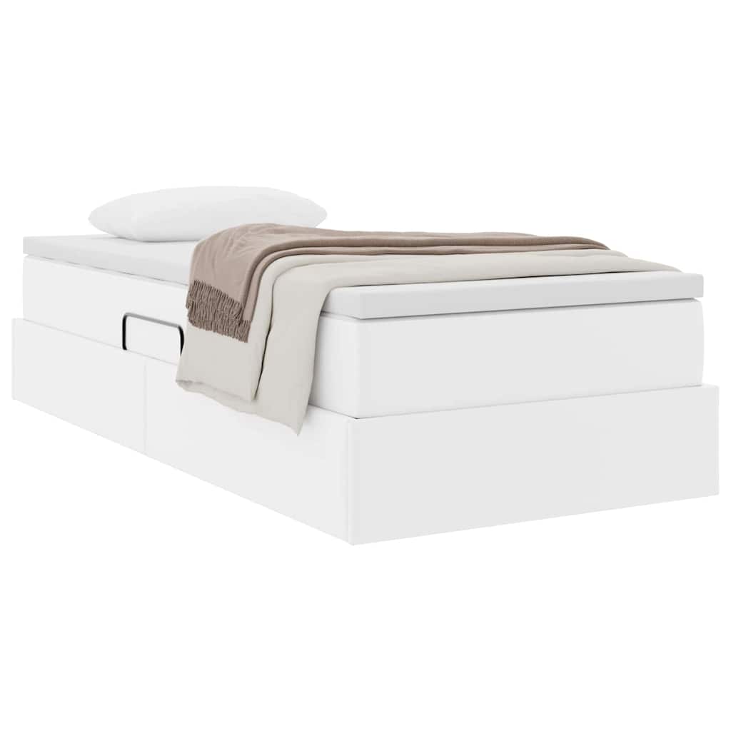 vidaXL Κρεβάτι με αποθηκευτικό χώρο και στρώμα Λευκό 100 x 200 cm