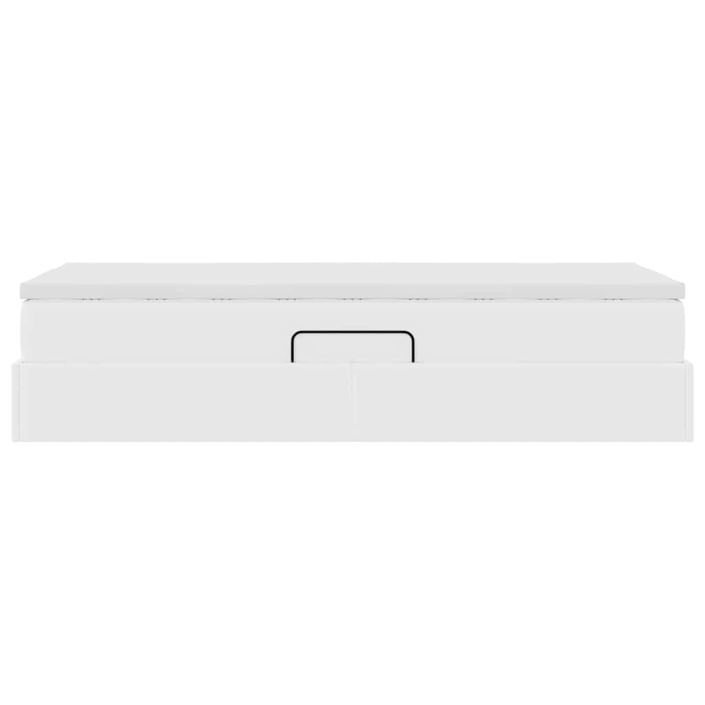 vidaXL Κρεβάτι με αποθηκευτικό χώρο και στρώμα Λευκό 100 x 200 cm