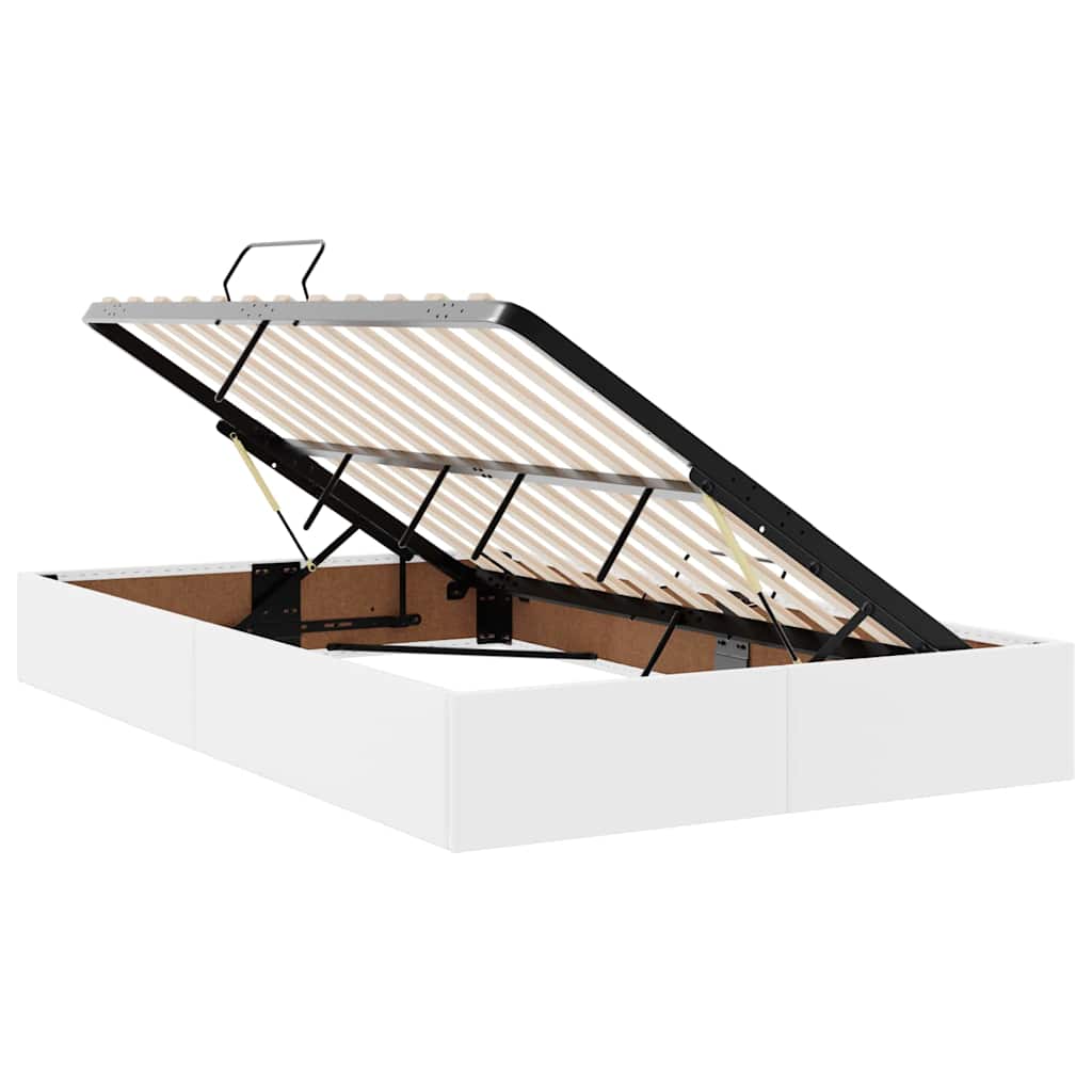 vidaXL Κρεβάτι με αποθηκευτικό χώρο και στρώμα Λευκό 120 x 200 cm