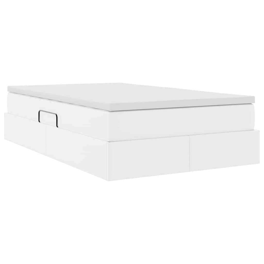vidaXL Κρεβάτι με αποθηκευτικό χώρο και στρώμα Λευκό 120 x 200 cm