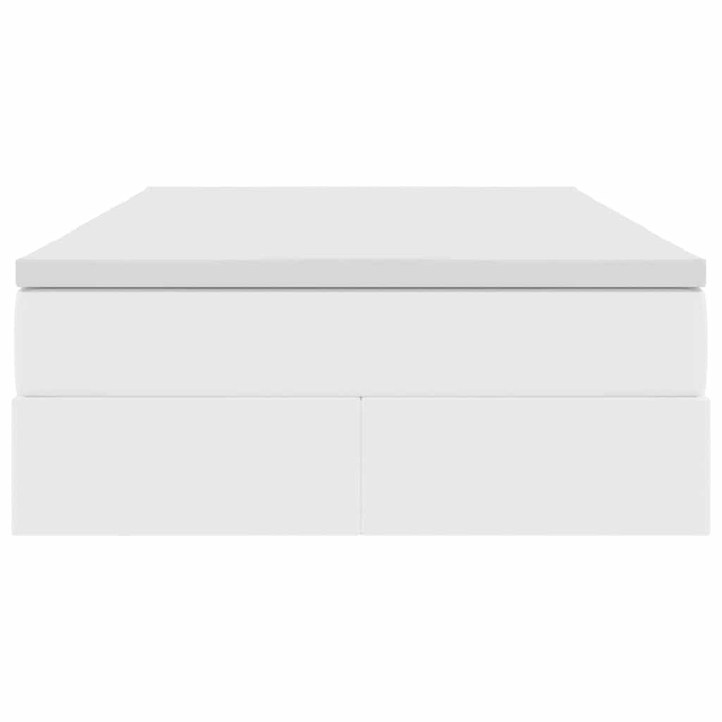 vidaXL Κρεβάτι με αποθηκευτικό χώρο και στρώμα Λευκό 120 x 200 cm