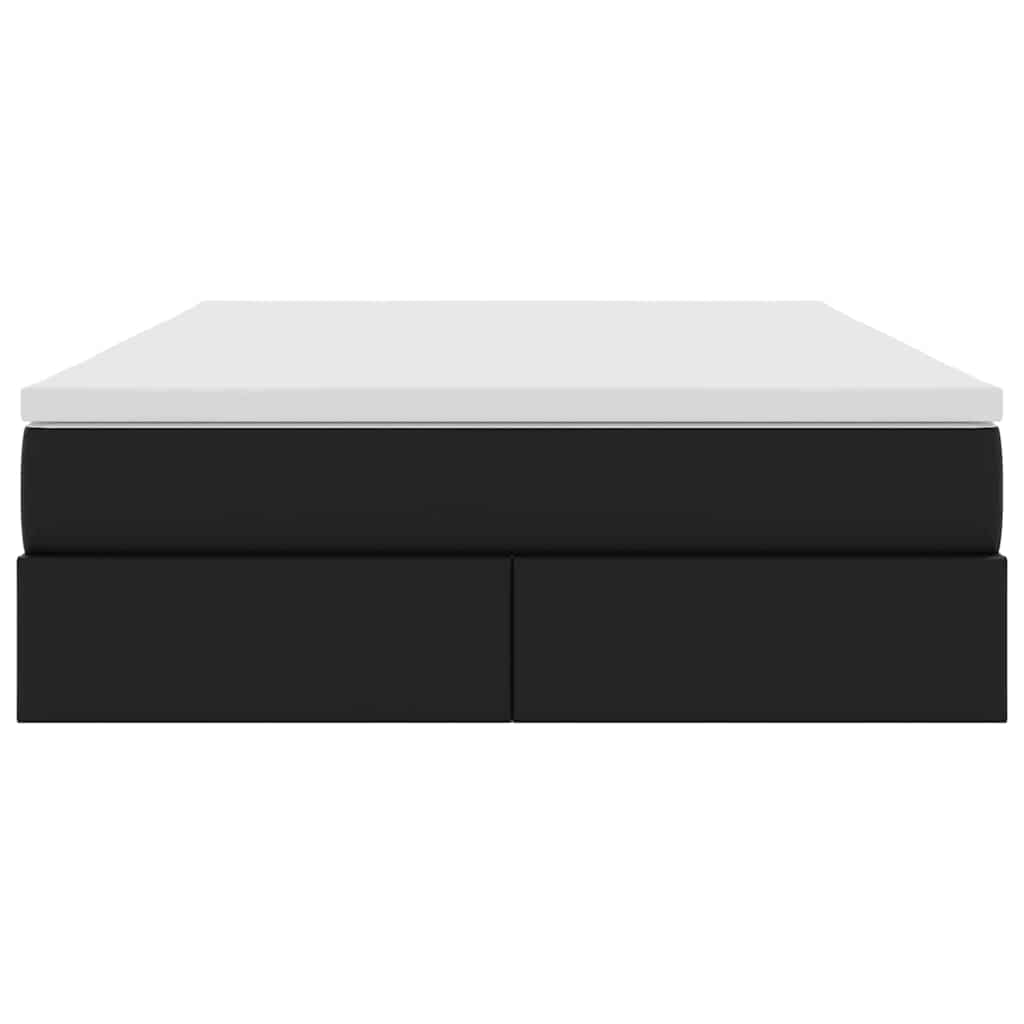vidaXL Κρεβάτι με αποθηκευτικό χώρο και στρώμα Μαύρο 140 x 200 cm