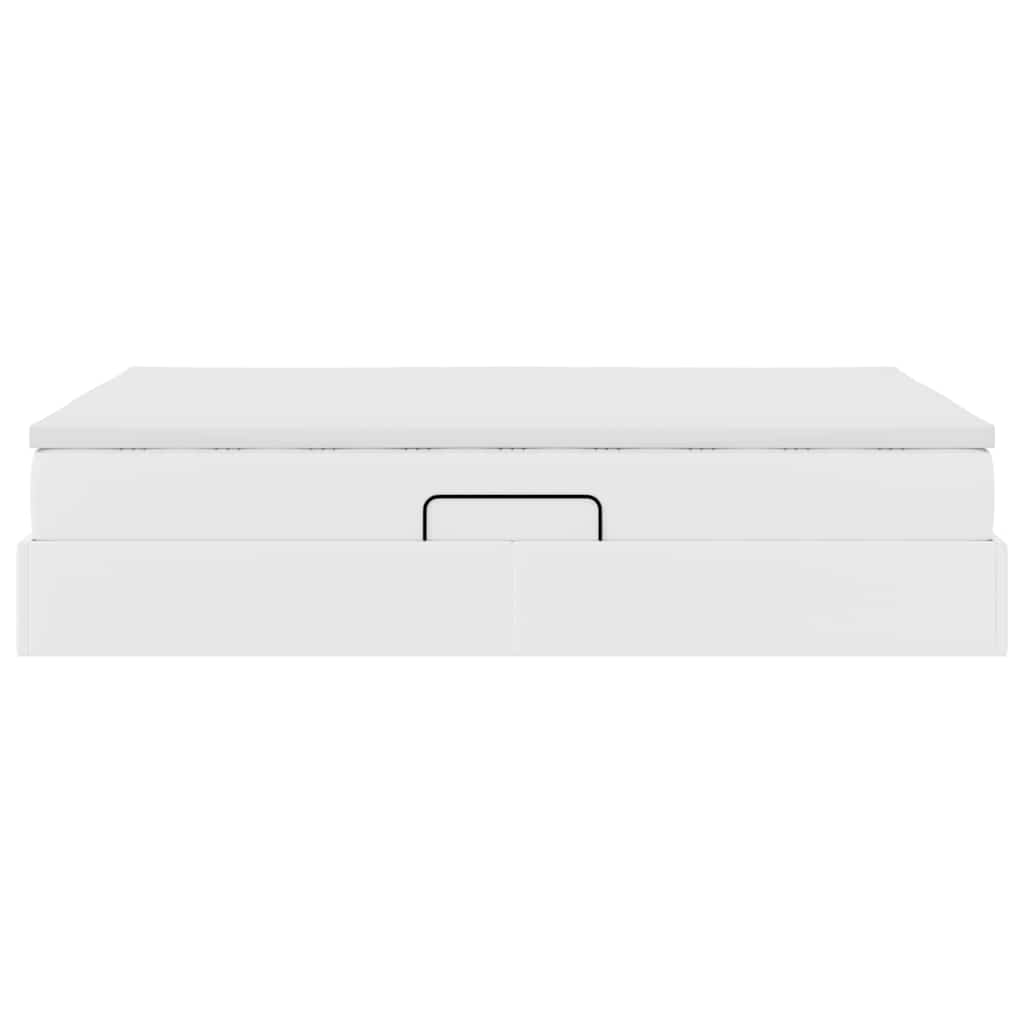 vidaXL Κρεβάτι με αποθηκευτικό χώρο και στρώμα Λευκό 140 x 200 cm