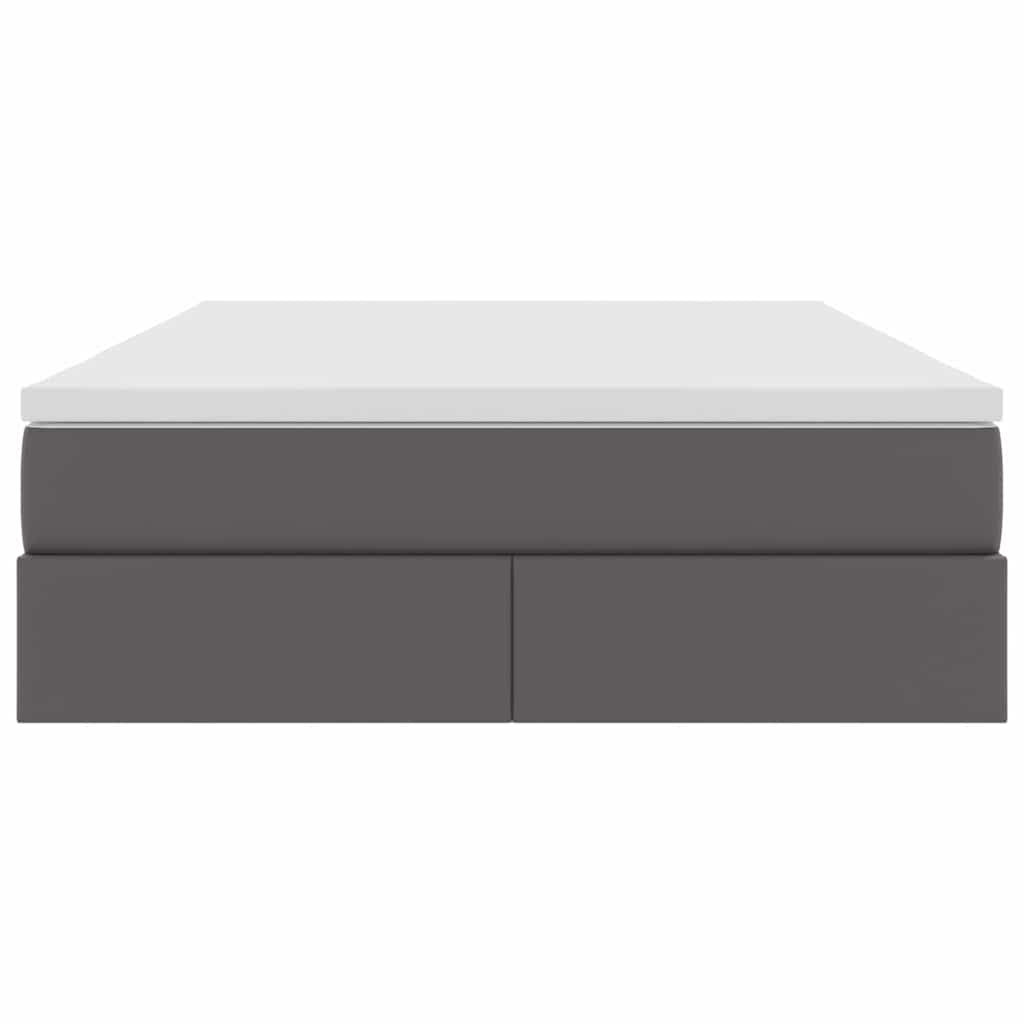 vidaXL Κρεβάτι με αποθηκευτικό χώρο και στρώμα Γκρι 140 x 200 cm