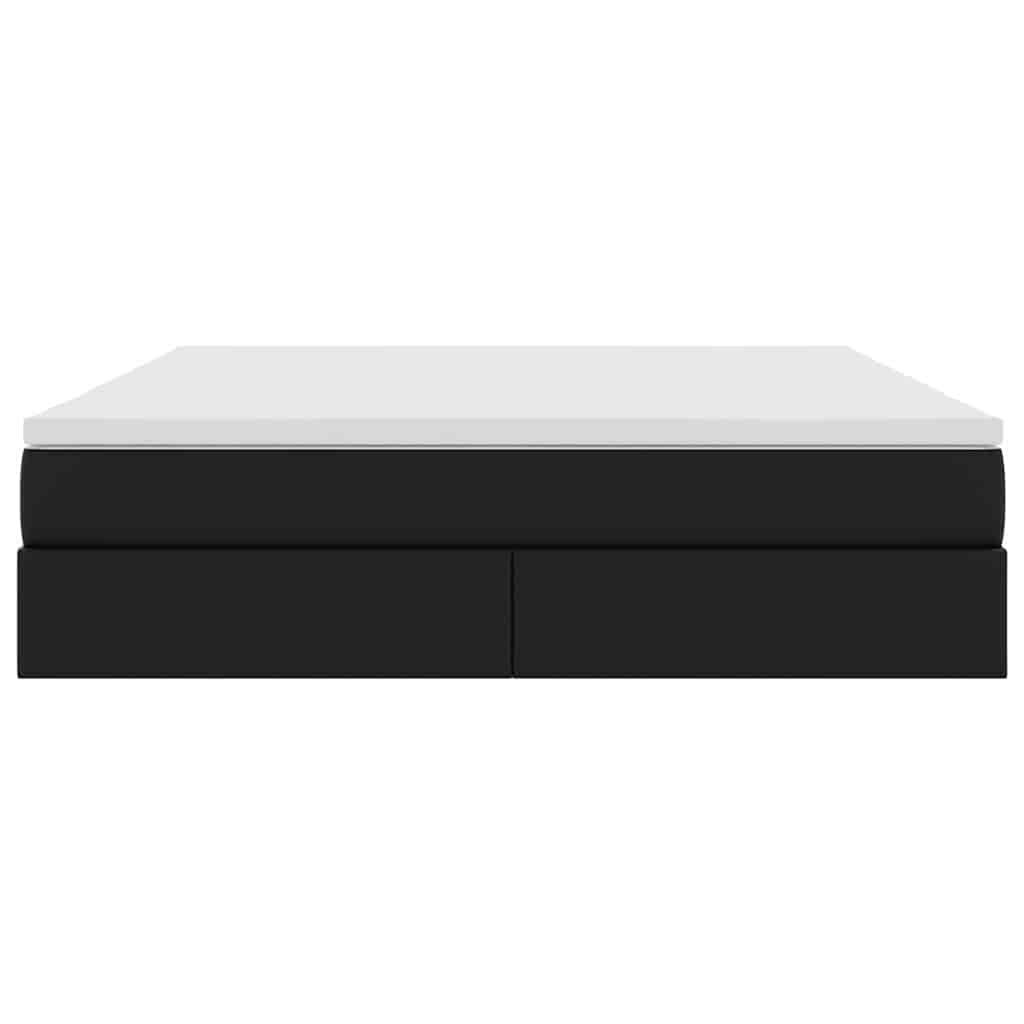 vidaXL Κρεβάτι με αποθηκευτικό χώρο και στρώμα Μαύρο 160 x 200 cm