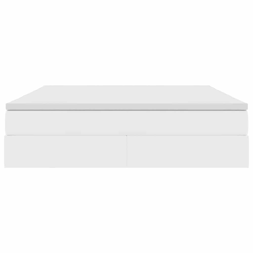 vidaXL Κρεβάτι με αποθηκευτικό χώρο και στρώμα Λευκό 160 x 200 cm