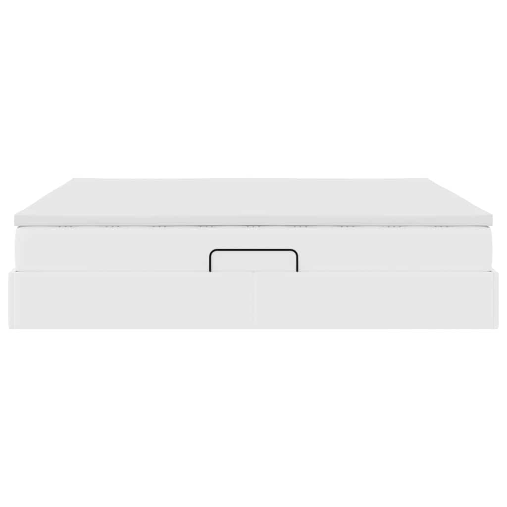 vidaXL Κρεβάτι με αποθηκευτικό χώρο και στρώμα Λευκό 160 x 200 cm