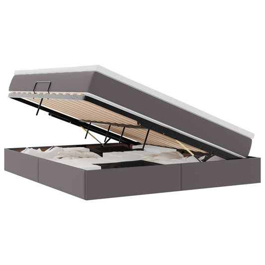 vidaXL Κρεβάτι με αποθηκευτικό χώρο και στρώμα Γκρι 160 x 200 cm