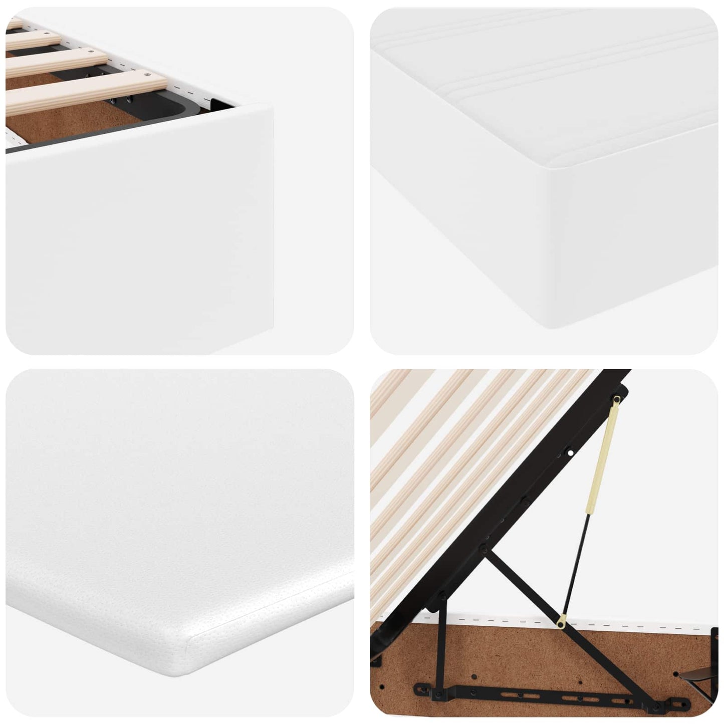 vidaXL Κρεβάτι με αποθηκευτικό χώρο και στρώμα Λευκό 180 x 200 cm