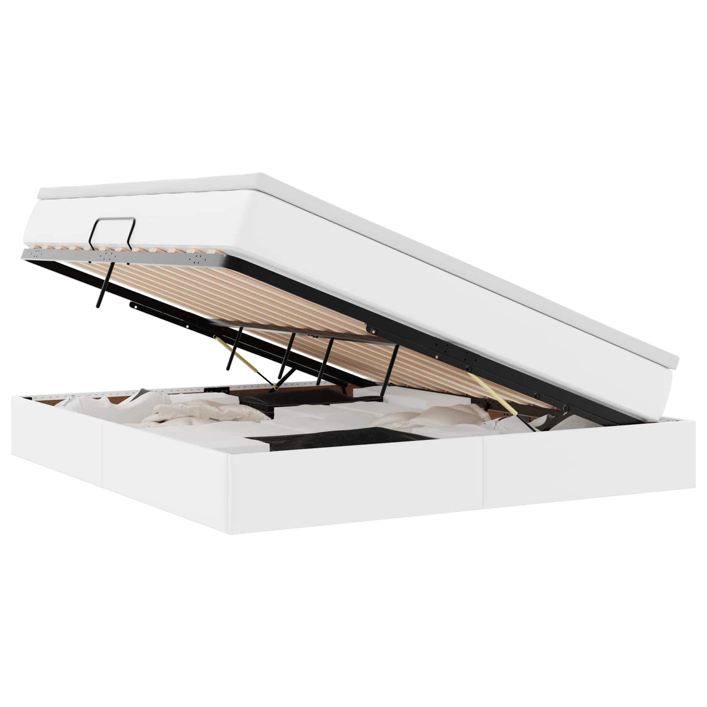 vidaXL Κρεβάτι με αποθηκευτικό χώρο και στρώμα Λευκό 180 x 200 cm