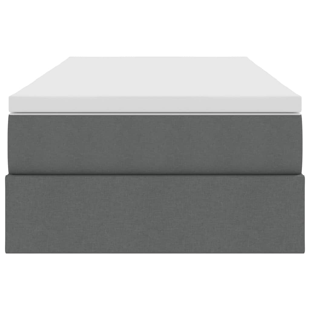 vidaXL Κρεβάτι με αποθηκευτικό χώρο και στρώμα Σκούρο Γκρι 90 x 190 cm