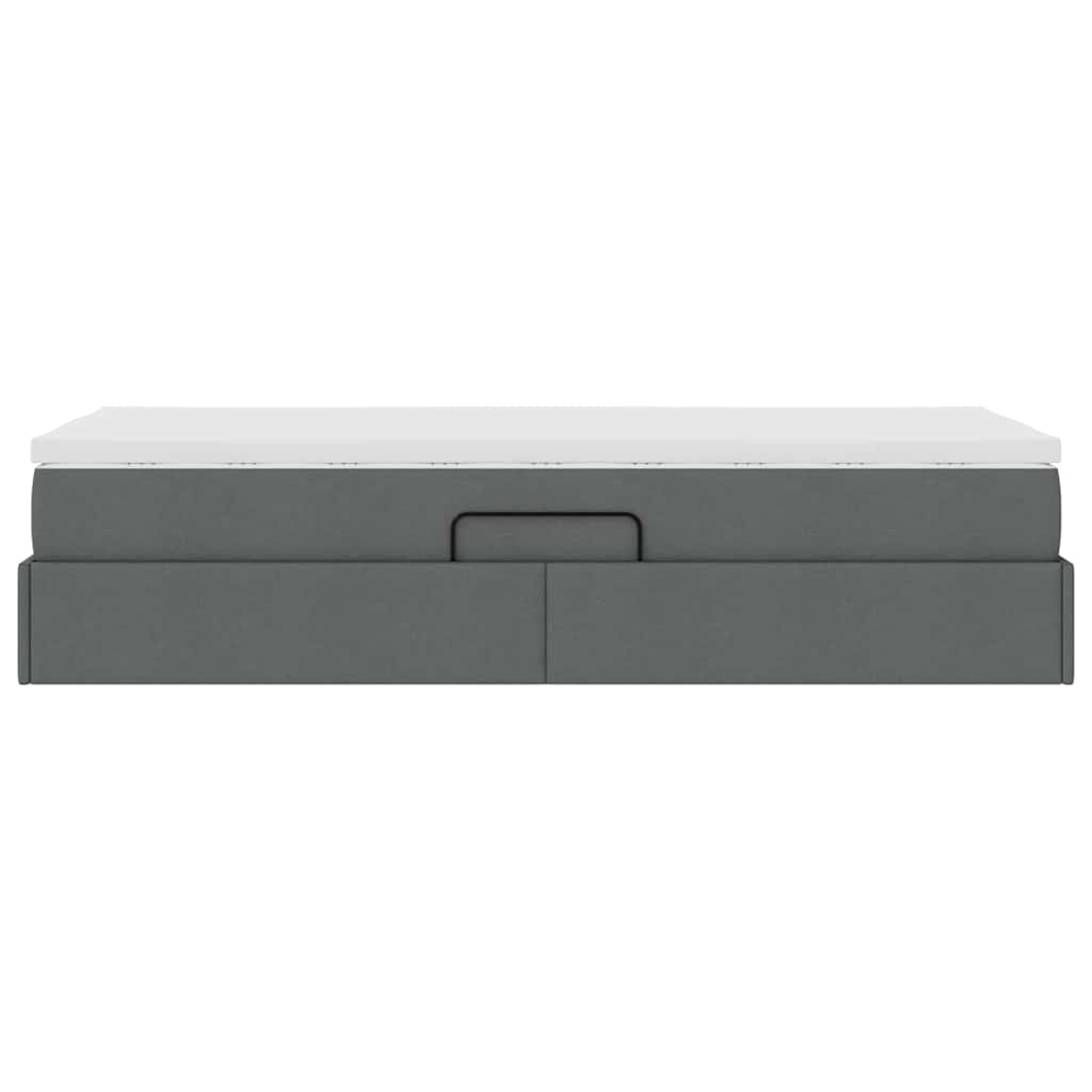 vidaXL Κρεβάτι με αποθηκευτικό χώρο και στρώμα Σκούρο Γκρι 90 x 200 cm