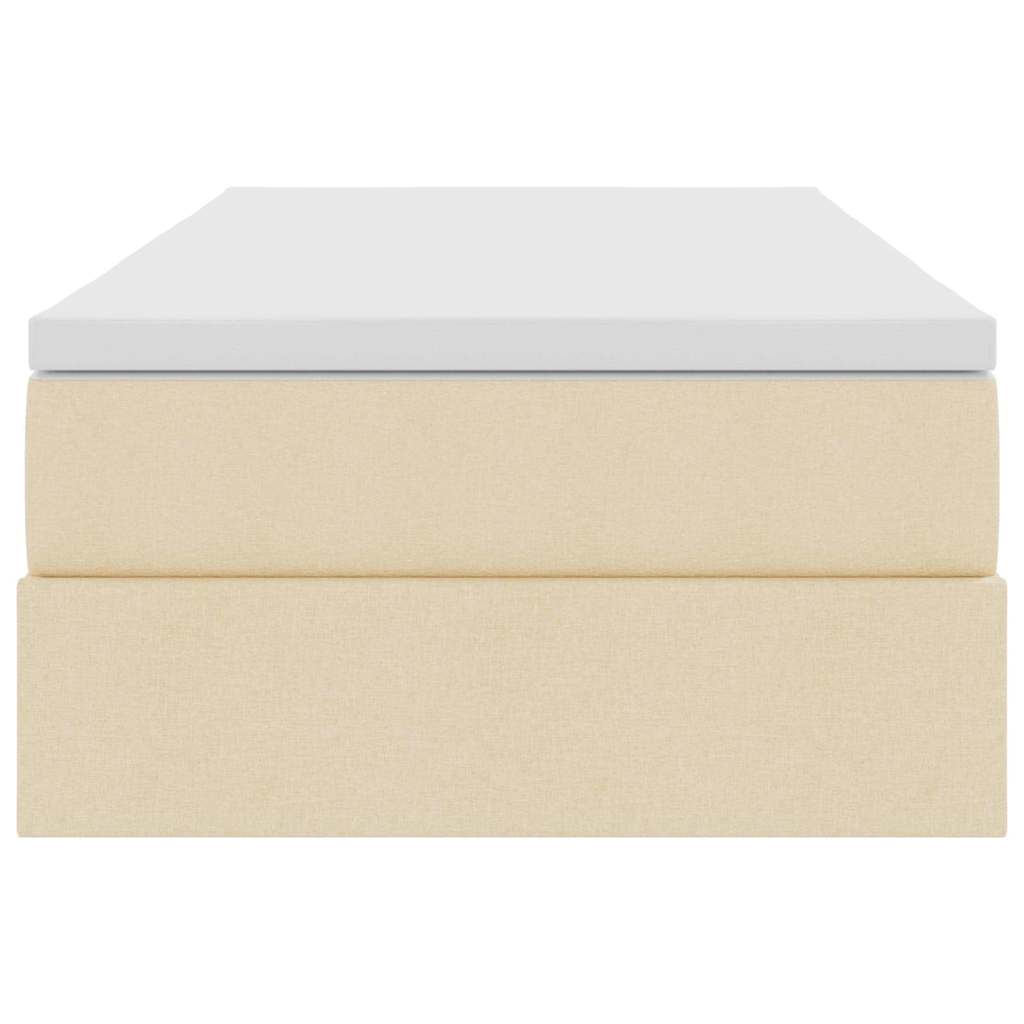 vidaXL Κρεβάτι με αποθηκευτικό χώρο και στρώμα Κρεμ 90 x 200 cm
