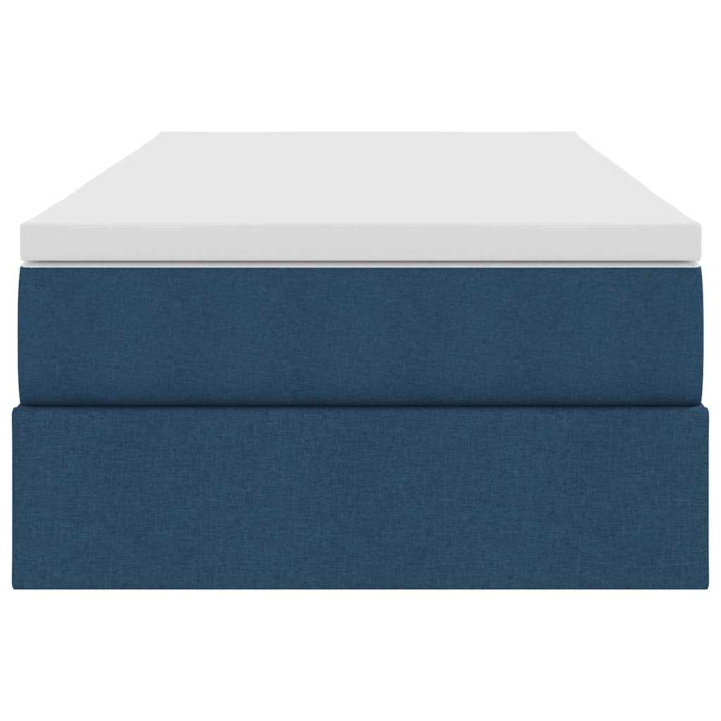 vidaXL Κρεβάτι με αποθηκευτικό χώρο και στρώμα Μπλε 90 x 200 cm