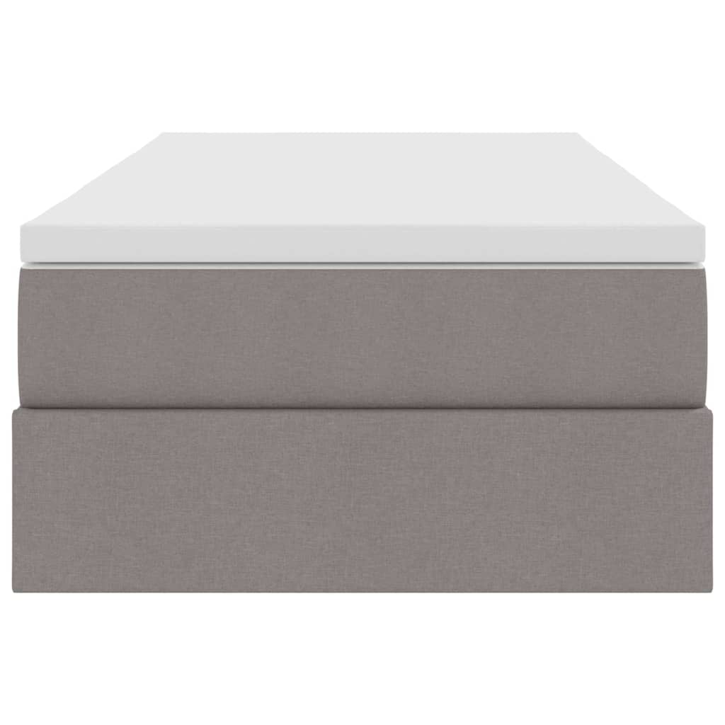 vidaXL Κρεβάτι με αποθηκευτικό χώρο και στρώμα Taupe 100 x 200 cm
