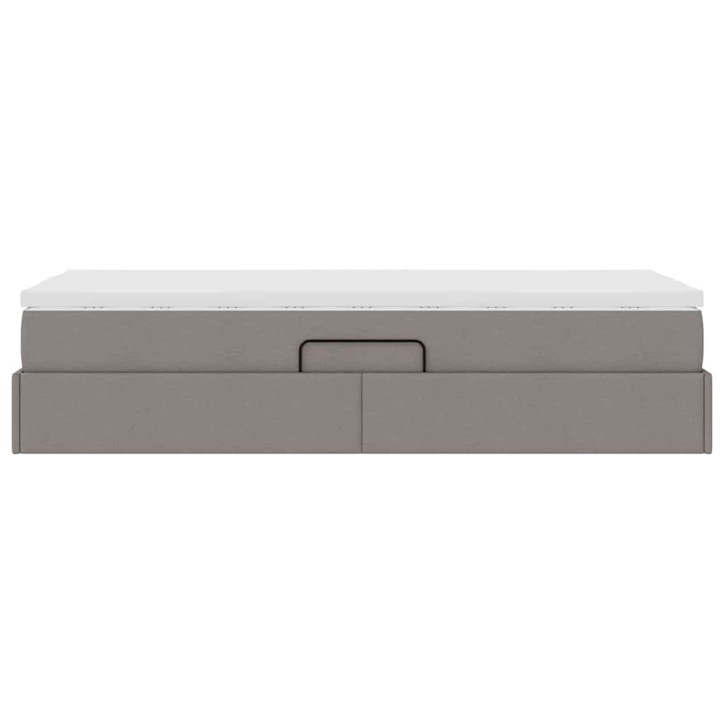 vidaXL Κρεβάτι με αποθηκευτικό χώρο και στρώμα Taupe 100 x 200 cm