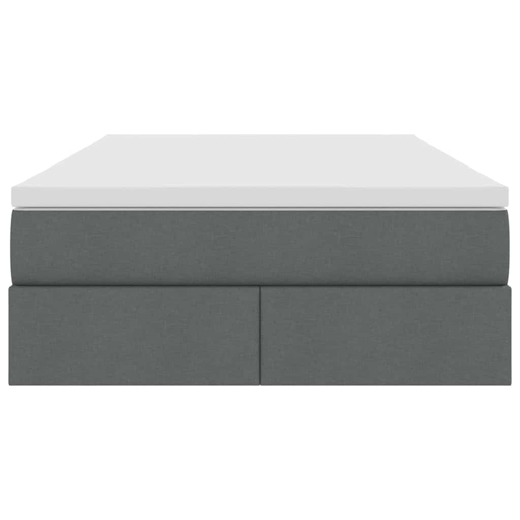vidaXL Κρεβάτι με αποθηκευτικό χώρο και στρώμα με στρώμα Σκούρο Γκρι