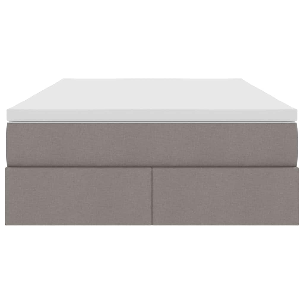 vidaXL Κρεβάτι με αποθηκευτικό χώρο και στρώμα Taupe 120 x 200 cm