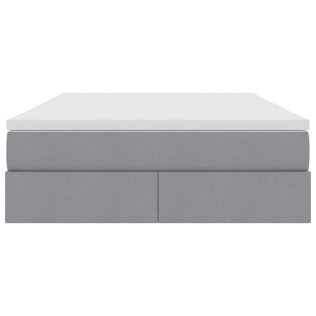 vidaXL Κρεβάτι με αποθηκευτικό χώρο και στρώμα με στρώμα Ανοιχτό γκρι