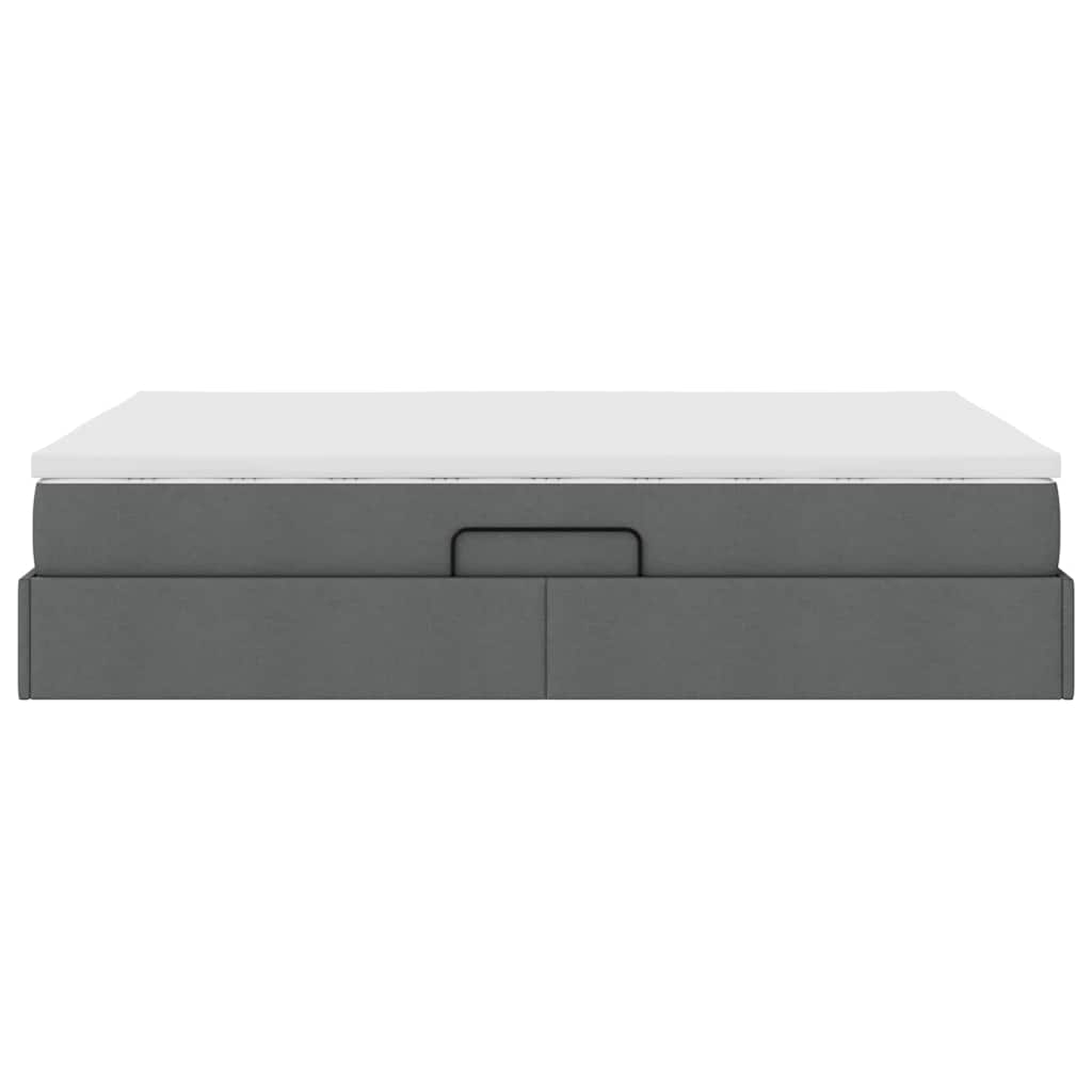 vidaXL Κρεβάτι με αποθηκευτικό χώρο και στρώμα με στρώμα Σκούρο Γκρι