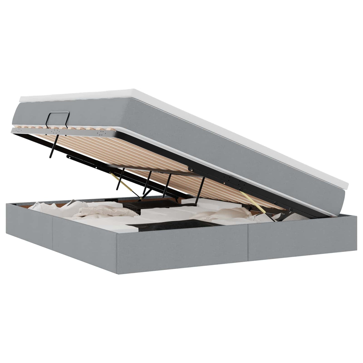 vidaXL Κρεβάτι με αποθηκευτικό χώρο και στρώμα με στρώμα Ανοιχτό γκρι