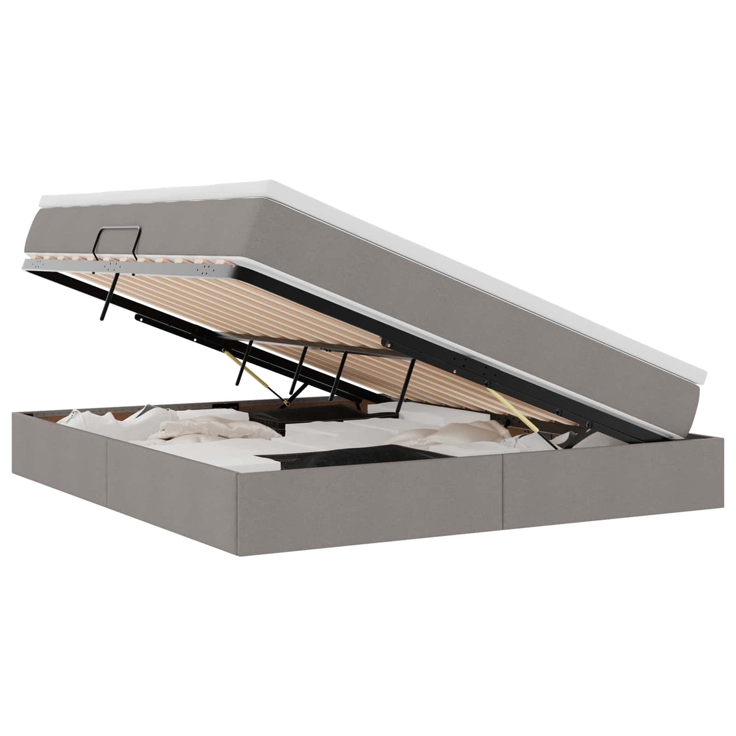 vidaXL Κρεβάτι με αποθηκευτικό χώρο και στρώμα Taupe 180 x 200 cm