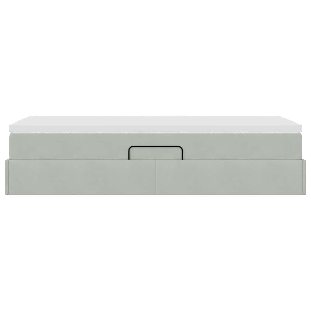 vidaXL Κρεβάτι με αποθηκευτικό χώρο και στρώμα με στρώμα Ανοιχτό γκρι