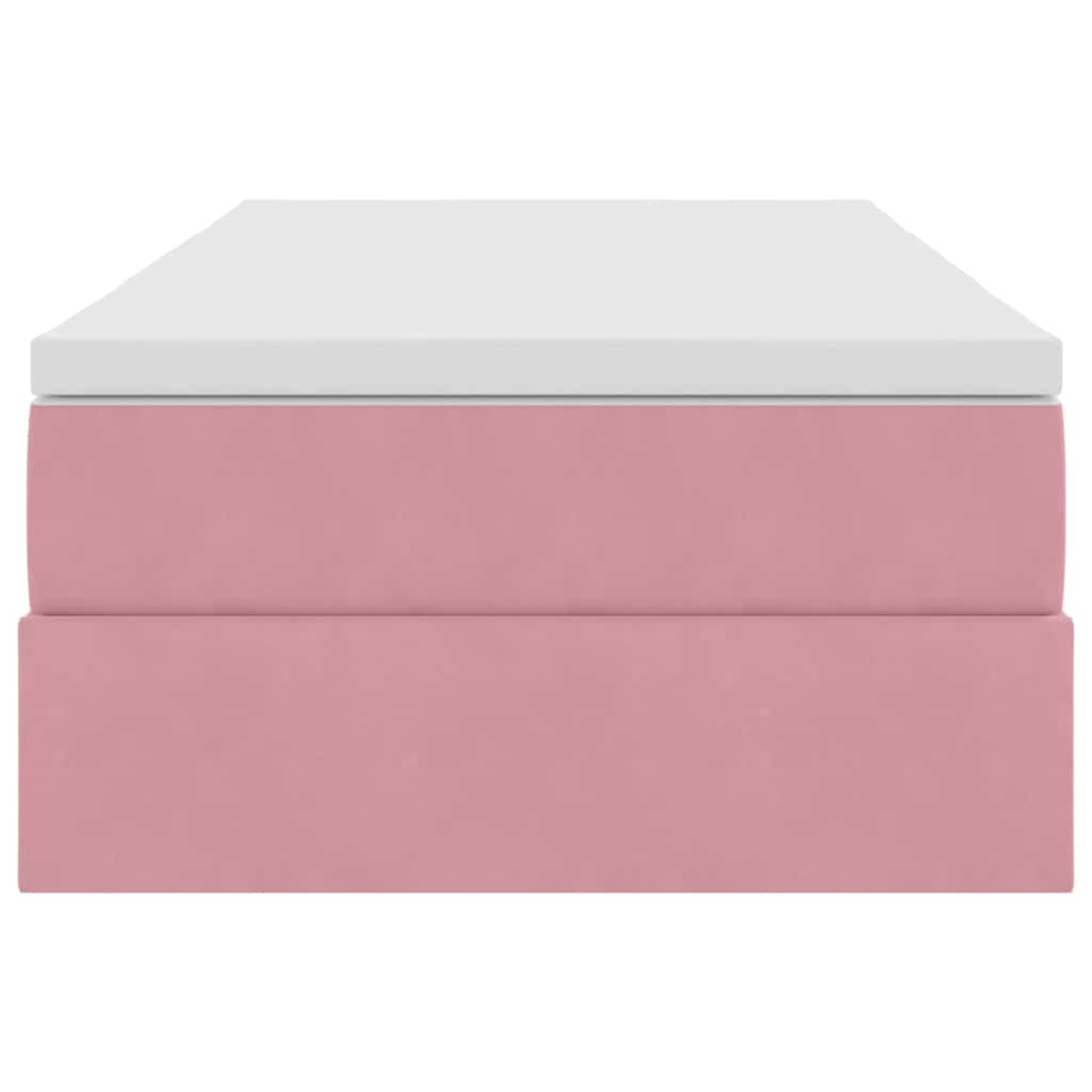 vidaXL Κρεβάτι με αποθηκευτικό χώρο και στρώμα Ροζ 100 x 200 cm