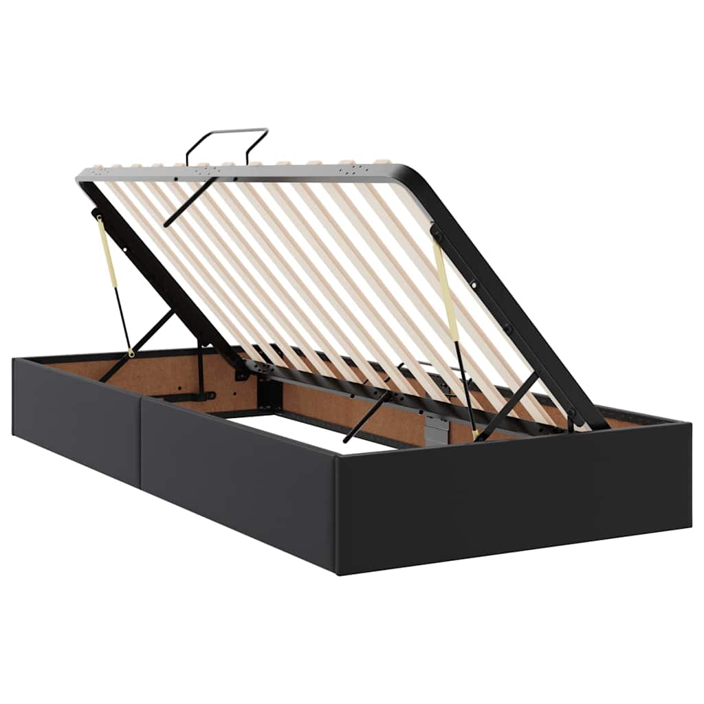 vidaXL Κρεβάτι με αποθηκευτικό χώρο και στρώμα Μαύρο 200 x 200 cm