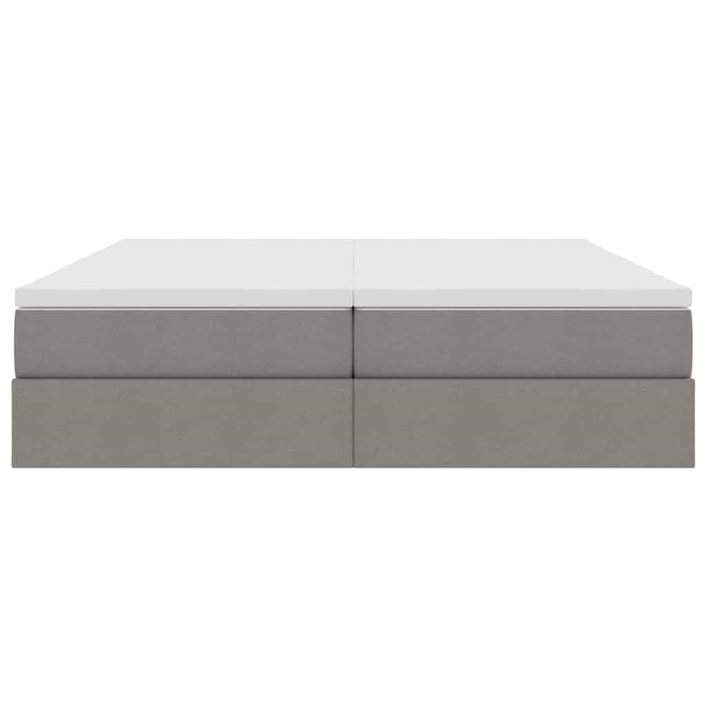 vidaXL Κρεβάτι με αποθηκευτικό χώρο και στρώμα Taupe 180 x 200 cm