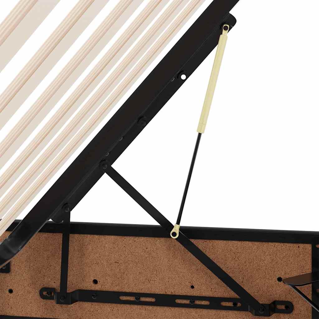 vidaXL Κρεβάτι με αποθηκευτικό χώρο και στρώμα Μαύρο 100 x 200 cm