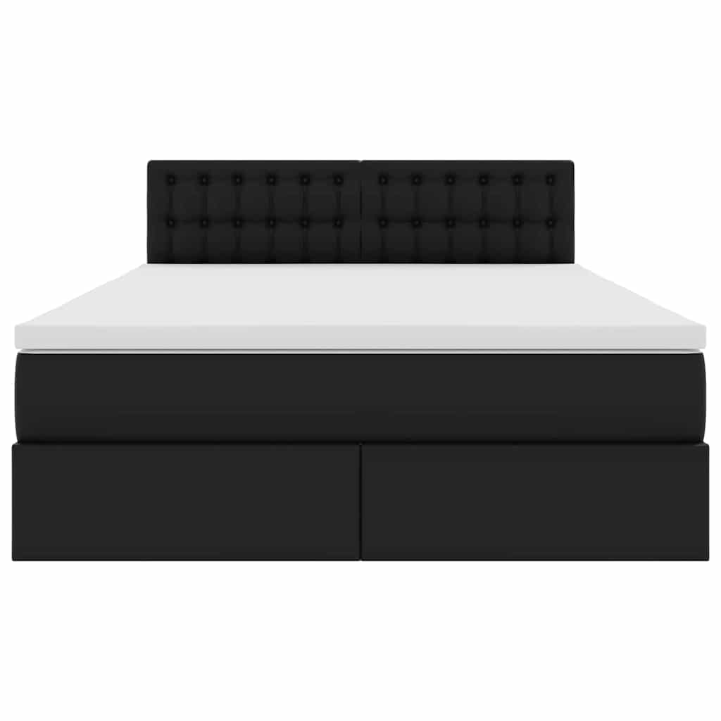 vidaXL Κρεβάτι με αποθηκευτικό χώρο και στρώμα Μαύρο 140 x 200 cm