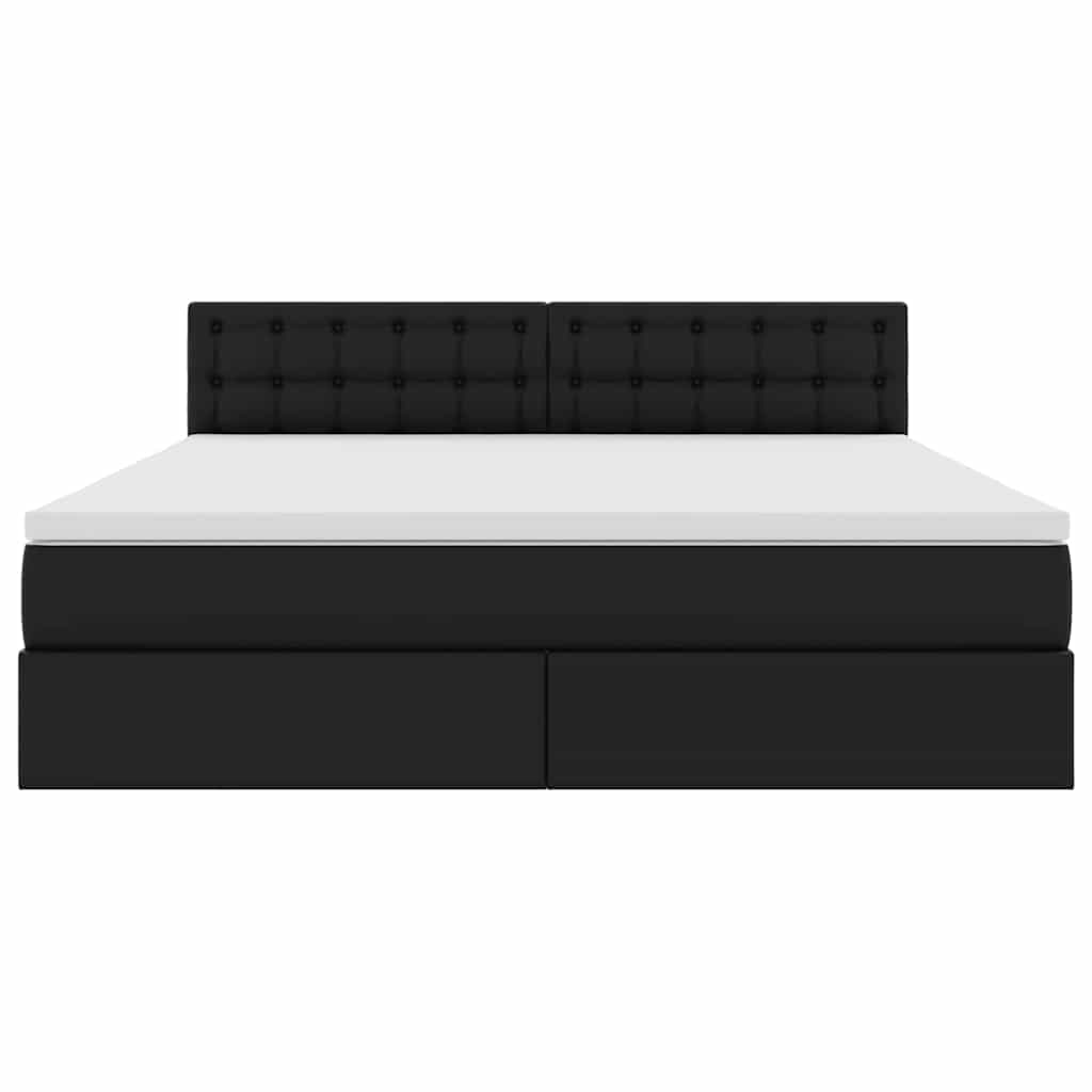 vidaXL Κρεβάτι με αποθηκευτικό χώρο και στρώμα Μαύρο 160 x 200 cm