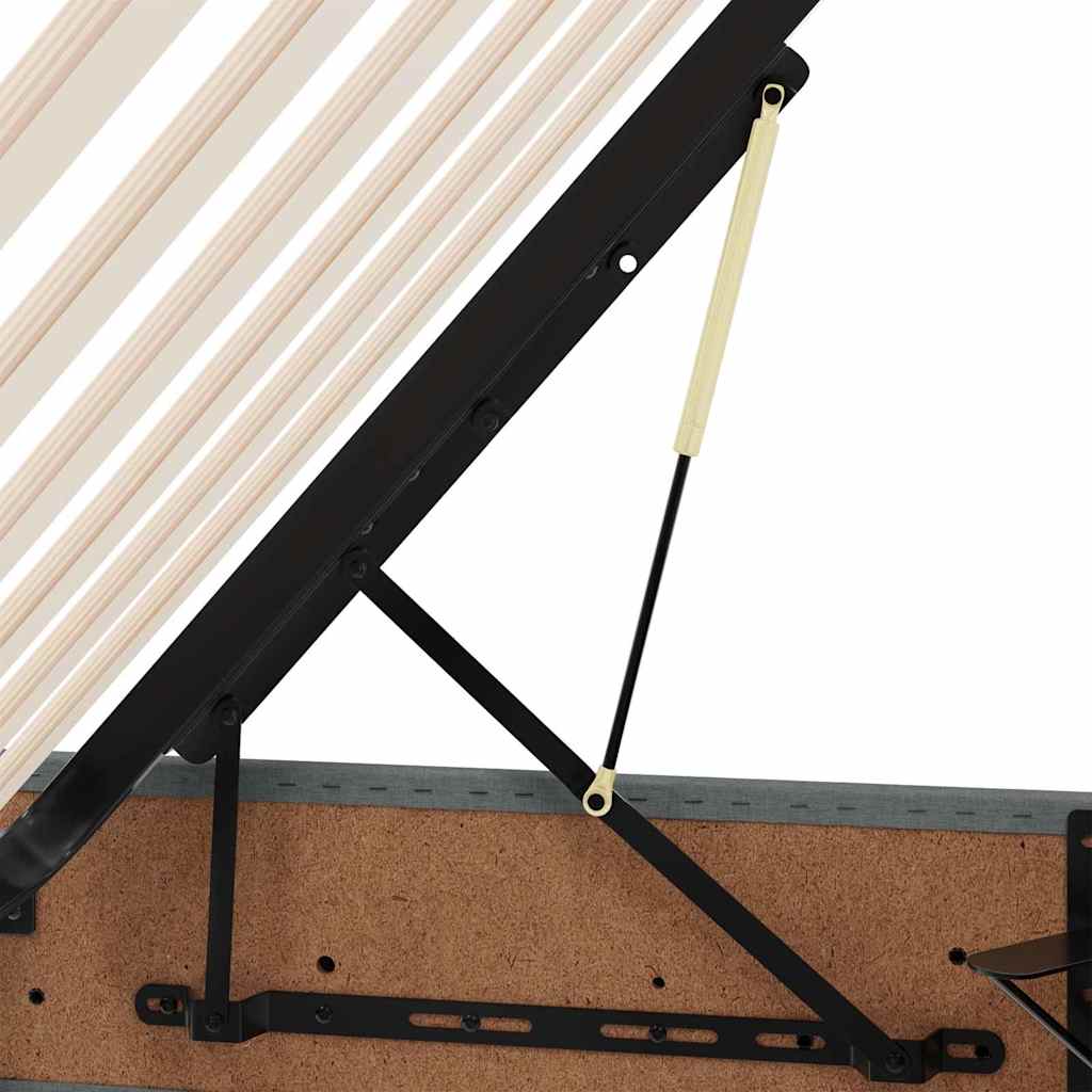 vidaXL Κρεβάτι με αποθηκευτικό χώρο και στρώμα Σκούρο Γκρι 90 x 190 cm