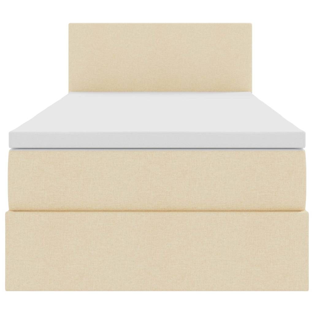 vidaXL Κρεβάτι με αποθηκευτικό χώρο και στρώμα Κρέμ 90 x 190 cm