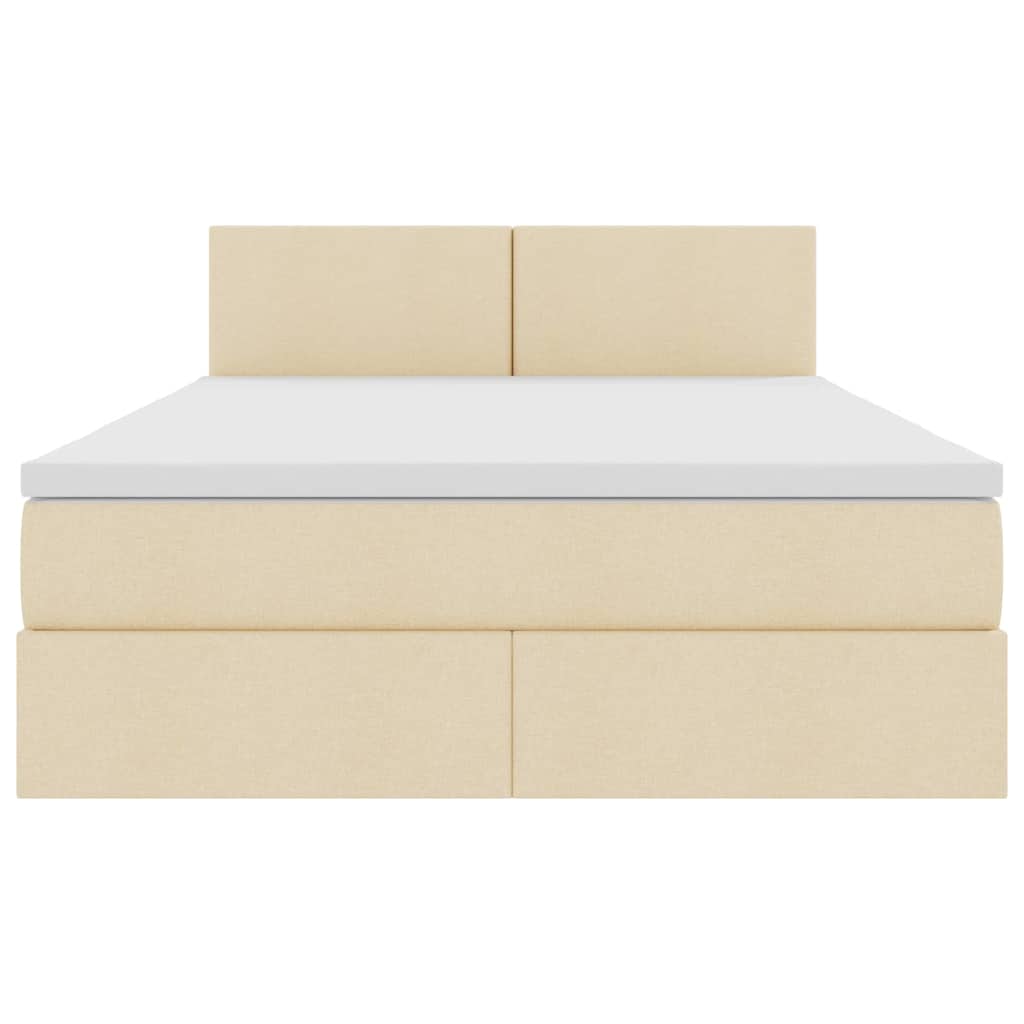 vidaXL Κρεβάτι με αποθηκευτικό χώρο και στρώμα Κρέμ 140 x 190 cm