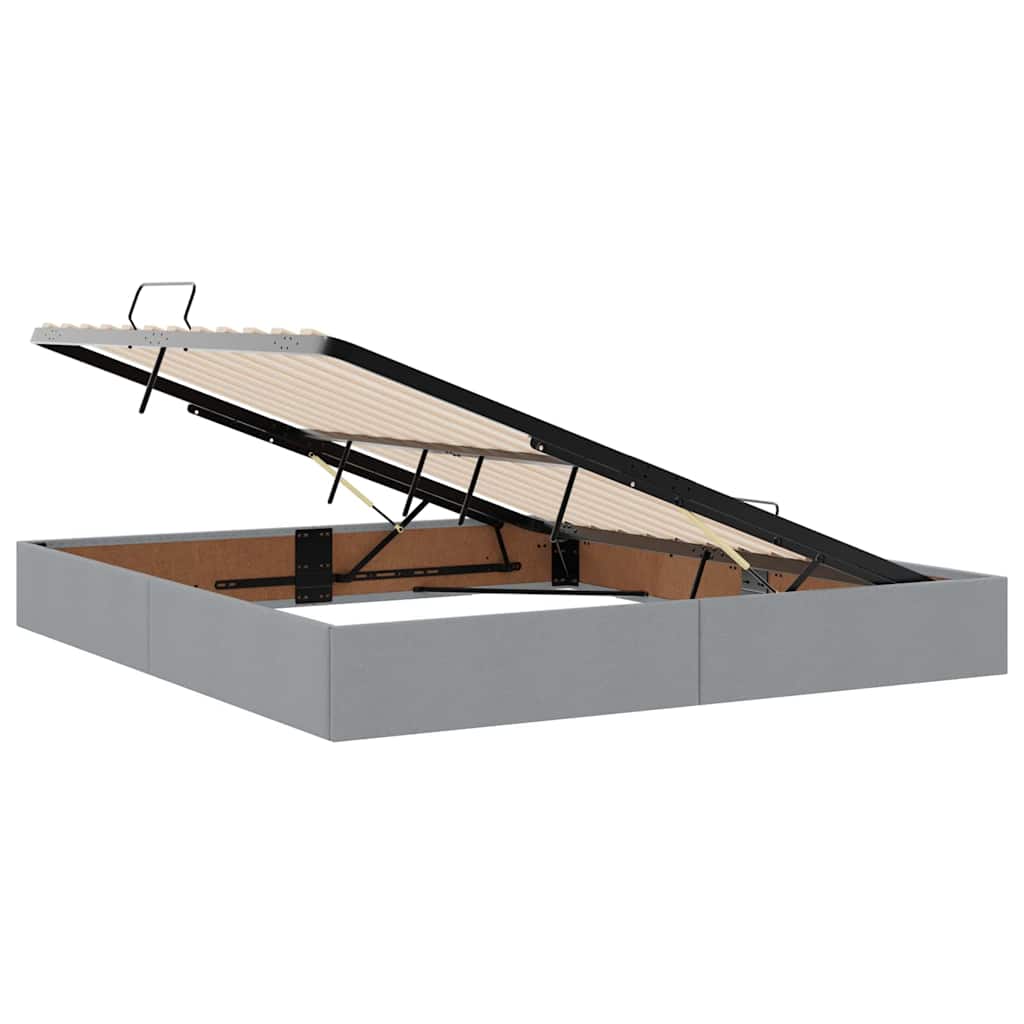 vidaXL Κρεβάτι με αποθηκευτικό χώρο και στρώμα με στρώμα Ανοιχτό γκρι