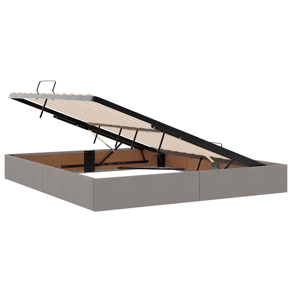 vidaXL Κρεβάτι με αποθηκευτικό χώρο και στρώμα Taupe 180 x 200 cm