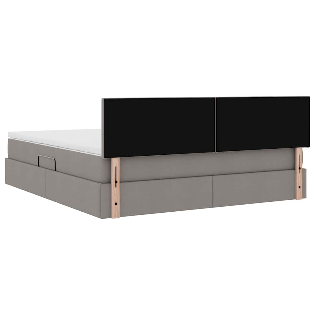 vidaXL Κρεβάτι με αποθηκευτικό χώρο και στρώμα Taupe 180 x 200 cm